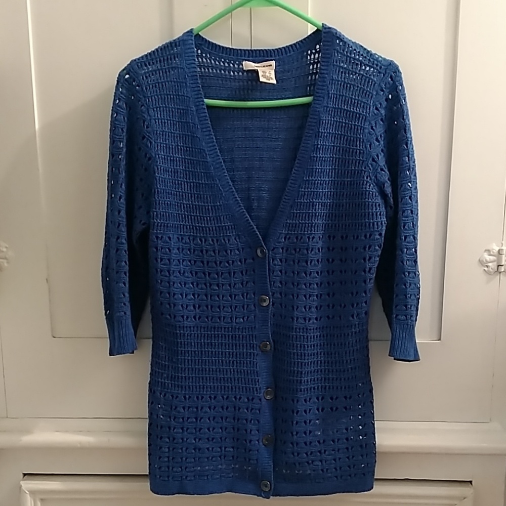 DKNY Jeans blue loose knit cardigan Sz S